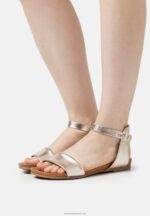 Z62T1244 Women Anna Field Leather Sandals Gold