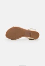 Z62T1244 Women Anna Field Leather Sandals Gold - Image 5
