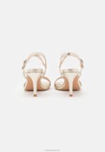 Z62T1246 Women Anna Field Leather Sandals Gold - Image 4