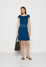Z62T124 Women Anna Field Jersey Dress Blue/White - Image 2