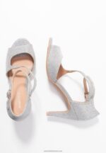 Z62T1255 Women Anna Field High Heeled Sandals Silver - Image 4