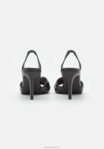 Z62T1265 Women Anna Field Leather High Heeled Sandals Black - Image 3