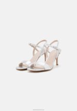 Z62T1270 Women Anna Field Leather Sandals Silver - Image 3