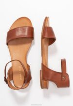Z62T1278 Women Anna Field Leather Sandals Cognac - Image 4