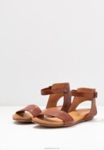 Z62T1278 Women Anna Field Leather Sandals Cognac - Image 5