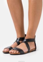 Z62T1280 Women Anna Field Leather Sandals Black