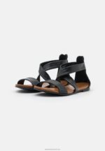 Z62T1280 Women Anna Field Leather Sandals Black - Image 3