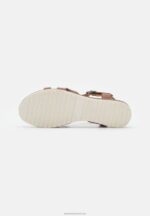 Z62T1284 Women Anna Field Leather Sandals Cognac - Image 5
