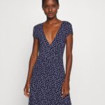 Z62T129 Women Anna Field Jersey Dress Maritime Blue/White