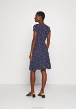Z62T129 Women Anna Field Jersey Dress Maritime Blue/White - Image 3