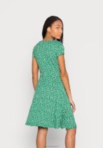 Z62T134 Women Anna Field Jersey Dress Green/White - Image 3