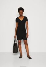 Z62T137 Women Anna Field Jersey Dress Black - Image 2