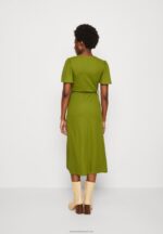 Z62T138 Women Anna Field Jersey Dress Green - Image 3