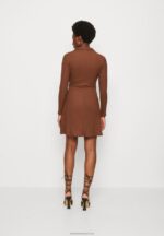 Z62T13 Women Anna Field Day Dress Dark Brown - Image 3