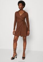 Z62T13 Women Anna Field Day Dress Dark Brown - Image 4