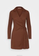 Z62T13 Women Anna Field Day Dress Dark Brown - Image 5