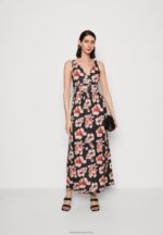 Z62T141 Women Anna Field Maxi Dress Black/Pink/Multicoloured - Image 2