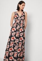 Z62T141 Women Anna Field Maxi Dress Black/Pink/Multicoloured - Image 4