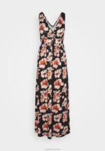 Z62T141 Women Anna Field Maxi Dress Black/Pink/Multicoloured - Image 5