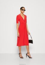 Z62T142 Women Anna Field Jersey Dress Red - Image 2