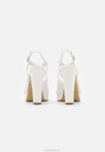 Z62T1587 Women Anna Field Platform Sandals White - Image 4