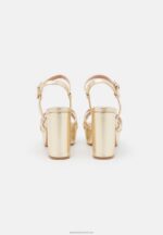 Z62T1588 Women Anna Field Platform Sandals Gold - Image 4