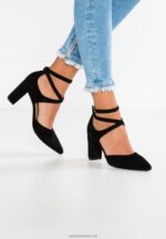 Z62T1608 Women Anna Field Leather High Heels Black