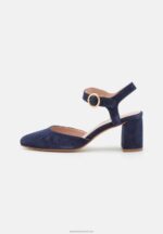 Z62T1612 Women Anna Field Leather Classic Heels Dark Blue - Image 2