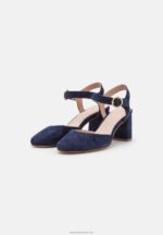 Z62T1612 Women Anna Field Leather Classic Heels Dark Blue - Image 3