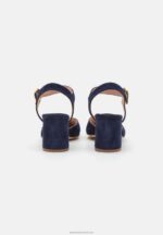 Z62T1612 Women Anna Field Leather Classic Heels Dark Blue - Image 4