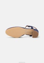 Z62T1612 Women Anna Field Leather Classic Heels Dark Blue - Image 5
