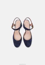 Z62T1612 Women Anna Field Leather Classic Heels Dark Blue - Image 6