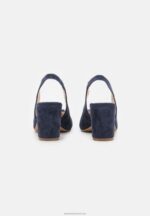 Z62T1618 Women Anna Field Leather Classic Heels Dark Blue - Image 4
