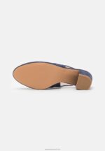 Z62T1618 Women Anna Field Leather Classic Heels Dark Blue - Image 5