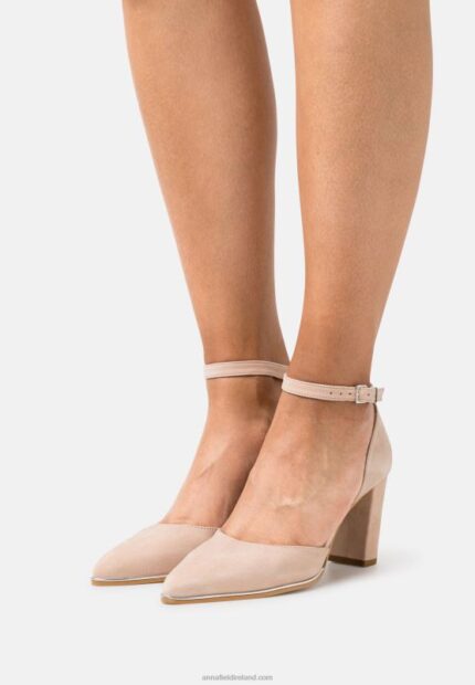 Z62T1627 Women Anna Field Leather Classic Heels Light Pink