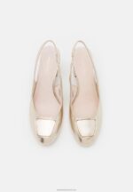Z62T1630 Women Anna Field Leather Classic Heels Gold - Image 6