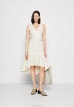Z62T16 Women Anna Field Day Dress Beige - Image 2