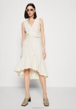 Z62T16 Women Anna Field Day Dress Beige - Image 4