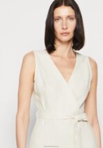Z62T16 Women Anna Field Day Dress Beige - Image 6