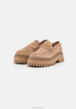 Z62T1783 Women Anna Field Leather Slip-Ons Taupe - Image 2