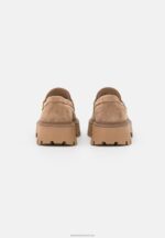 Z62T1783 Women Anna Field Leather Slip-Ons Taupe - Image 3