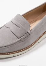 Z62T1784 Women Anna Field Comfort Leather Slip-Ons Grey - Image 3