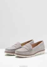 Z62T1784 Women Anna Field Comfort Leather Slip-Ons Grey - Image 5