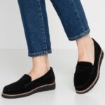 Z62T1787 Women Anna Field Comfort Leather Slip-Ons Black