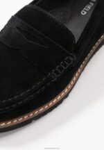 Z62T1787 Women Anna Field Comfort Leather Slip-Ons Black - Image 3