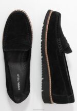 Z62T1787 Women Anna Field Comfort Leather Slip-Ons Black - Image 4