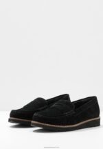 Z62T1787 Women Anna Field Comfort Leather Slip-Ons Black - Image 5