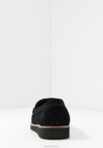 Z62T1787 Women Anna Field Comfort Leather Slip-Ons Black - Image 6