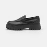 Z62T1791 Women Anna Field Leather Slip-Ons Black