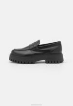 Z62T1791 Women Anna Field Leather Slip-Ons Black